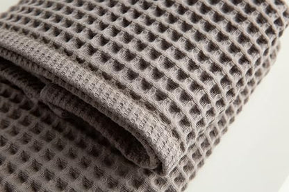 Waffle Cotton Bath Towels-100% Turkish Cotton, Quick Dry, Ultra Soft, Premium Absorbent, Weave Design, Fast Drying-2 Pieces Bath Towel Set (1 Large Bath Towel and 1 Hand Towel) (Anthracite) - color: Anthracite