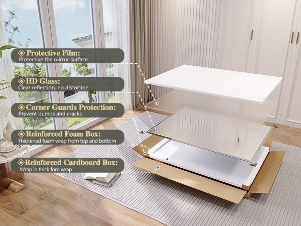 Frameless Bathroom Mirror, 24"x36" Beveled Bathroom Vanity Mirror | 15mm beveled edge, frameless, 5mm HD glass, anti-rust, french cleat, horizontally or vertically, for bathroom/bedroom - size: 24"L x 36"W