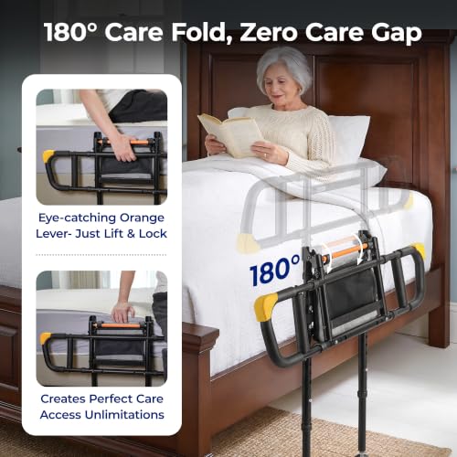 Bed Rails for Elderly Adults Safety, 350 lb Capacity Foldable Bed Rail for Seniors, Width and Height Adjustable, Safety Rail for Adults - size: Bed Rail_5_C