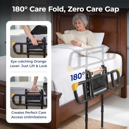 Bed Rails for Elderly Adults Safety, 350 lb Capacity Foldable Bed Rail for Seniors, Width and Height Adjustable, Safety Rail for Adults - size: Bed Rail_5_C