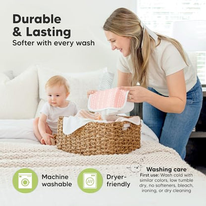 KeaBabies 6-Pack Cotton Muslin Baby Washcloths and 6-Pack Baby Washcloths - Wash Towel, Super Absorbent & Scratch-Free Rag - Soft Face Towel, Bath Cloth for Kids, Newborn Bath Essentials