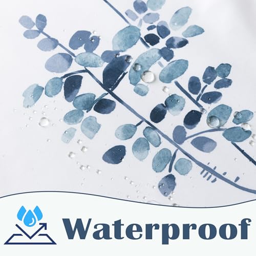 Lino Rosa Navy Blue Small Stall Shower Curtain,Waterproof Fabric Dark Blue and White Nautical Theme Ocean Shower Curtains for Bathroom Set with Hooks 36X72 - color: Blue, size: 36"W x 72"L (Pack of 1)