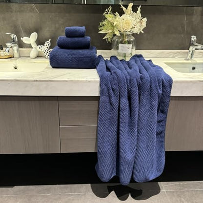 Oversized Bath Towels Extra Large 40x80 Inches Bath Sheets for Adults Super Soft Quick Dry Highly Absobent Microfiber Shower Towels (6 Piece,Navy Blue) - color: Navy Blue 6 Piece, size: 6 Piece