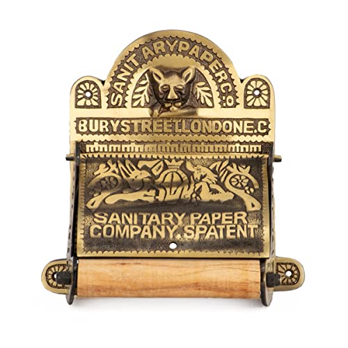Renovators Supply Manufacturing Antique Brass Wall Mount Toilet Tissue Paper Holder 6.9" Wide Victorian Style Rust Resistant Solid Brass Bathroom Toilet Sanitary Paper Roll Holder Storage with Lid - color: Antique Brass Victorian