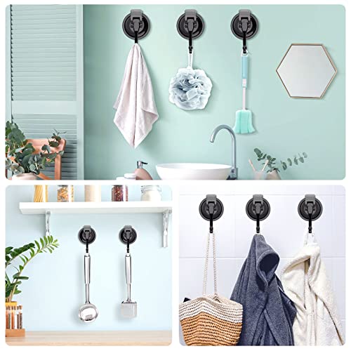 Heavy Duty Vacuum Suction Cup Hooks (2Pack) for Shower,Glass Window,Kitchen&Bathroom&Restroom Organization，Gun Silver. - color: Gun Silver