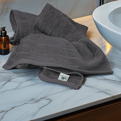 6 Piece Hand Towels Set 16 x 28 Inches, Dark Grey | 100% Cotton, Lighter Weight, Quick to Dry, 16 x 28 Inches, Super Soft & Absorbent, Perfect for Bathroom & Kitchen - color: Dark Grey