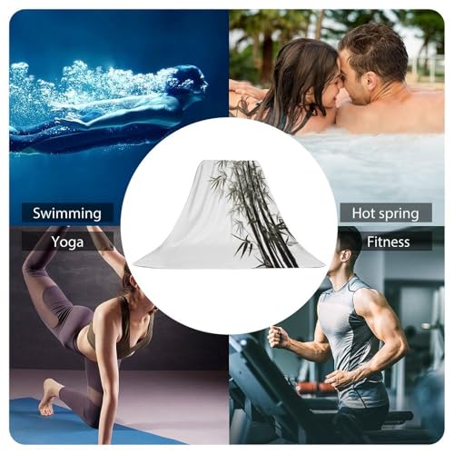 Soft and Comfortable Asian Bamboo Bath Towels Absorbent Bath Towel for Everyday Use Lightweight Quicker to Dry Towel for Bathroom Pool Shower Travel Towel for Adults