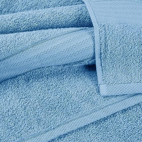 GLAMBURG 700 GSM Premium Cotton 2-Pack Oversized Extra Large Bath Sheet Set - 100% Combed Cotton - 2 Bath Sheets 35x70 - Luxury Hotel & Spa Quality - Durable Ultra Soft Highly Absorbent - Sky Blue - color: Sky Blue, size: 2 Pack 700 GSM Bathsheet