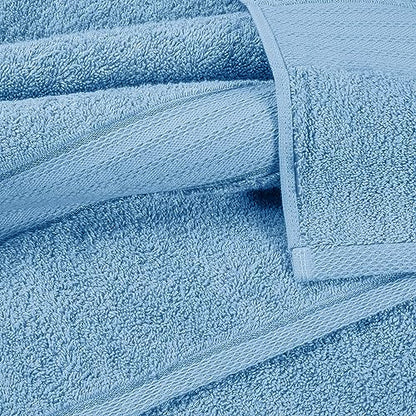 GLAMBURG 700 GSM Premium Cotton 2-Pack Oversized Extra Large Bath Sheet Set - 100% Combed Cotton - 2 Bath Sheets 35x70 - Luxury Hotel & Spa Quality - Durable Ultra Soft Highly Absorbent - Sky Blue - color: Sky Blue, size: 2 Pack 700 GSM Bathsheet