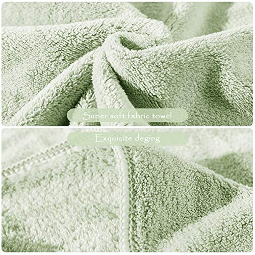 Xinrjojo Single Quick-Dry Microfiber Bath Towel Super Soft Plush Highly Absorbent Travel Towels-Seafoam Green - color: Seafoam Green