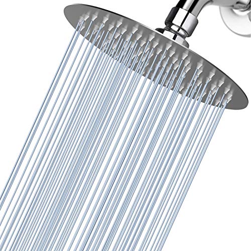 Voolan High Pressure Rain Shower Head - Rainfall Shower head Made of 304 Stainless Steel - Comfortable Shower Experience Even at Low Water Flow (6 Inch, Brushed Nickel) - color: Brushed Nickel, size: 6 Inch