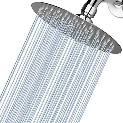 Voolan High Pressure Rain Shower Head - Rainfall Shower head Made of 304 Stainless Steel - Comfortable Shower Experience Even at Low Water Flow (6 Inch, Brushed Nickel) - color: Brushed Nickel, size: 6 Inch