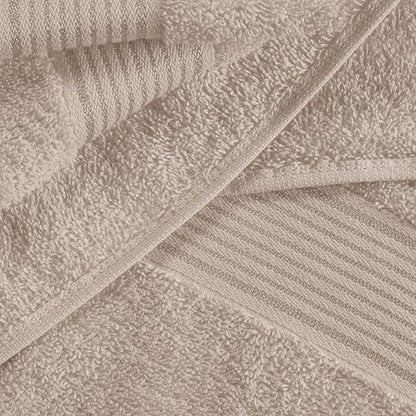 Ultra Soft 6 Pack Cotton Towel Set, Contains 2 Bath Towels 28x55 inch, 2 Hand Towels 16x24 inch & 2 Wash Coths 12x12 inch, Ideal Everyday use, Compact & Lightweight - Tan - color: Tan