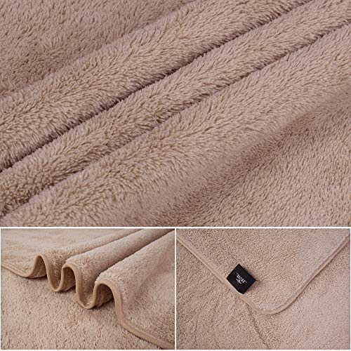 JML Luxury Hotel & SPA Bath Towels (2 Pack, 30"x60") - 350GSM High Density Fleece Towel Sets - Super Soft and Absorbent, Lint Free, Fade Resistant Oversized Bath Towel, Coral Fleece Camel | Microfiber, Super Soft, Absorbent, Quick-drying, Lightweight, Lin