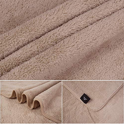 JML Luxury Hotel & SPA Bath Towels (2 Pack, 30"x60") - 350GSM High Density Fleece Towel Sets - Super Soft and Absorbent, Lint Free, Fade Resistant Oversized Bath Towel, Coral Fleece Camel | Microfiber, Super Soft, Absorbent, Quick-drying, Lightweight, Lin