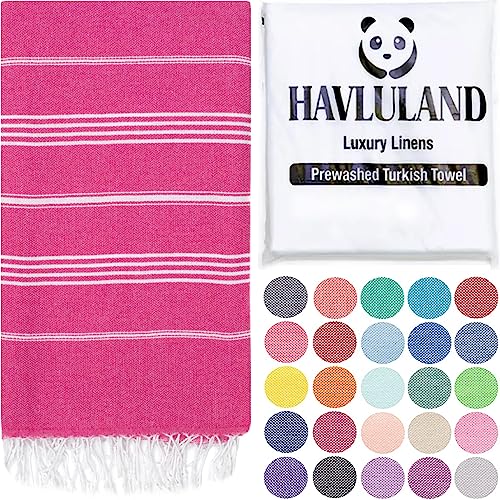 Fuchsia Oversized 39x71cm Turkish Cotton Beach Towel - Quick Dry, Lightweight, Sand Free, Ideal for Beach, Pool, Spa, Gym, Yoga, Travel, Camping, Picnic | Quick Dry, Sand Resistant, Reversible, Machine Washable, Lightweight Peshtemal Towel for Beach, Pool