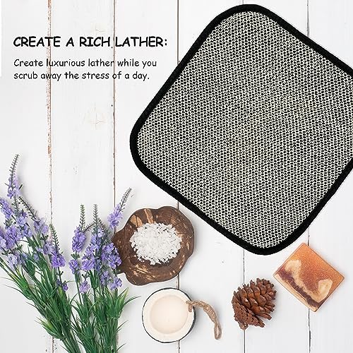 5 Pack Soft Weave Home Spa Bath Shower Exfoliating Massage Face Body Wash Cloths, Dual-Sided With Exfoliating Scrub and Soft Terry Cloth Towel