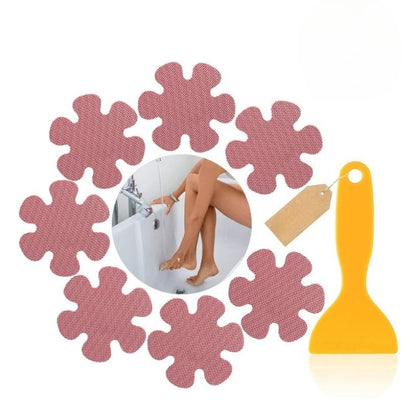 12 Pcs Flower Non Slip Bathtub Stickers Colorful Anti Slip Shower Floor Appliques Adhesive Decals with Scraper for Bathroom Safety