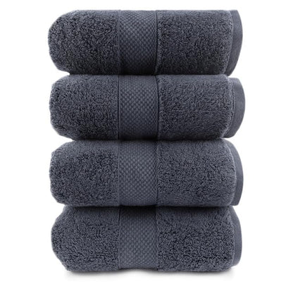 Maisonette Loft Egyptian Cotton Turkish Bath Towels, Soft, Absorbent, Ideal Quick Dry Large Luxury Bath Towel Set for Shower (30" x 58", 4 Pack), Dark Grey (Charcoal) - color: Charcoal, style: Bath Towel Set of 4 - 30 x 58