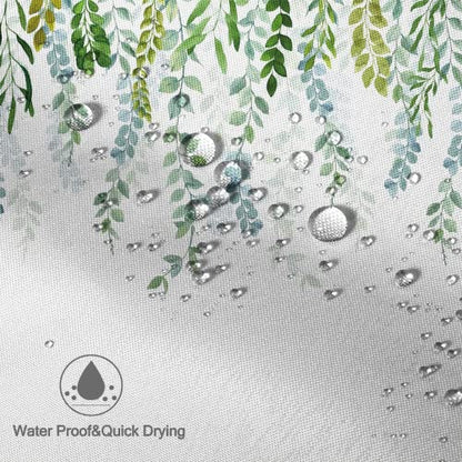 AWERT Plant Shower Curtain for Bathroom Sage Green Eucalyptus Waterproof Quick-Drying Green Leaves Shower Curtain Set with Hooks 60x72 Inch - color: Green, size: 60"W x 72"L (Pack of 1)