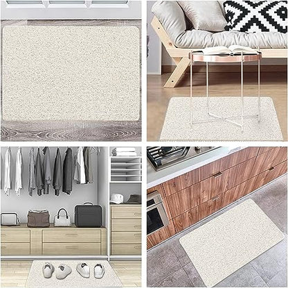 godehone Shower Mats Non Slip Without Suction Cups, PVC Loofah Bathroom Mats, Loofah Mats for Shower and Bathroom, Quick Drying, 15.7× 36 Inch, Beige - color: Beige, size: 36" x 15.7" (Rectangular)