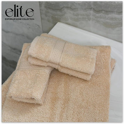 ELITE Emporium Home Collection 8-Piece Cotton Bath Towel Set - Ultra Soft, 550 GSM, Quick-Dry Towels - Bath Sheet, Bath Towels, Hand Towels, Washcloths, Bath Mat - Luxury Bathroom Towel Set (Beige) - color: Beige