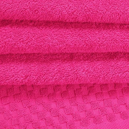 MyOwn Ultra Soft 3 Pack Cotton Towel Set, Contains a Bath Towels 28x55 inch, a Hand Towels 16x24 inch & a Wash Coths 12x12 inch, Ideal Everyday use, Compact & Lightweight - Hot Pink - color: Hot Pink, size: 3 Pack Set