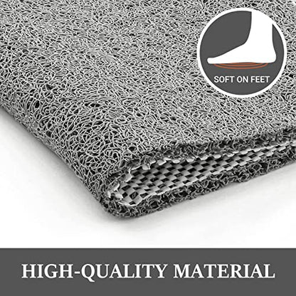 LuxStep Shower Mat Bathtub Mat,Non-Slip Bath Mat with Drain, Quick Drying | 24x36 inch, PVC Loofah Bathmat for Tub,Shower,Bathroom,Grey - color: Stylish Grey, size: 36" x 24"