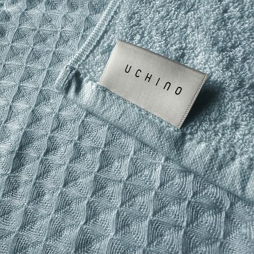 UCHINO Waffle Twist Cotton Hand Towel Absorbent Quick Dry 20x30 Green, 1 Pc - color: Eucalyptus, size: Hand Towel