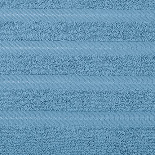 American Soft Linen 100% Carde Cotton 6 Piece Towel Set, 590 GSM Heavy Weight Soft Absorbent Turkish Towels for Bathroom, Light Blue - color: Baby Blue