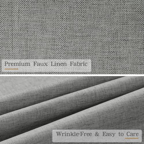 Furlinic Grey Shower Curtain Scalloped Waterproof No Hook 72x72 Farmhouse | Fabric Linen 72 Inch Heavy Duty Weighted Neutral Cute Modern Hotel Washable Elegant with Black Border Walk In Bath Curtains - color: Pebble Gray, size: 72"W x 72"L (Pack of 1)