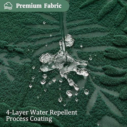 Extra Long Dark Green Shower Curtain Lace, 72 x 84 Tufted Tropical Plant Textured Shower Curtain Modern Chic Soft Fabric Shower Curtains for Bathroom - color: Dark Green, size: 72"W x 84"L (Pack of 1)