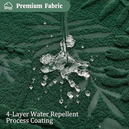 Extra Long Dark Green Shower Curtain Lace, 72 x 84 Tufted Tropical Plant Textured Shower Curtain Modern Chic Soft Fabric Shower Curtains for Bathroom - color: Dark Green, size: 72"W x 84"L (Pack of 1)