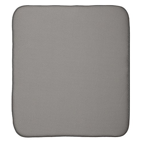 InterDesign iDry Kitchen Mat, 18 x 16 - Large, Pewter/Ivory | For Kitchen - color: Pewter/Ivory, size: 18" x 16"