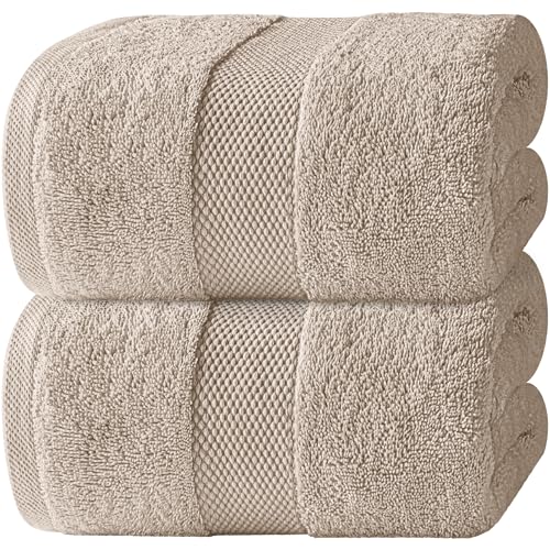 White Classic Luxury Soft Bath Sheet Towels - 650 GSM Cotton Luxury Bath Towels Extra Large 35x70 | Highly Absorbent and Quick Dry | Hotel Collection Extra Large Bath Towels Oversized, Taupe, 2 Pack - color: 10: Taupe