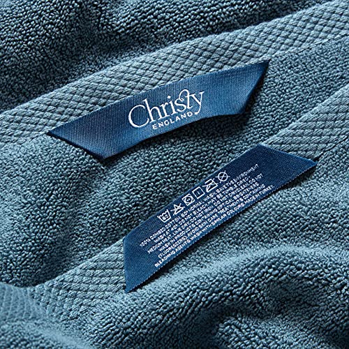 Christy Luxe 6 Piece Towel Set | Denim Blue | Luxe Heavyweight 100% Turkish Cotton | Ultra Soft | Super Absorbent | 730GSM | 2 Bath Towels 2 Hand Towel 2 Face Cloths - color: Denim, size: 2 Bath, 2 Hand and 2 Face Towels