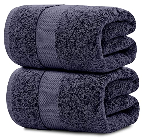 White Classic Luxury Soft Navy Bath Sheet Towels - 650 GSM Cotton Luxury Bath Towels Extra Large 35x70 | Highly Absorbent and Quick Dry | Hotel Collection Extra Large Bath Towels Oversized, 2 Pack - color: 15: Navy Blue
