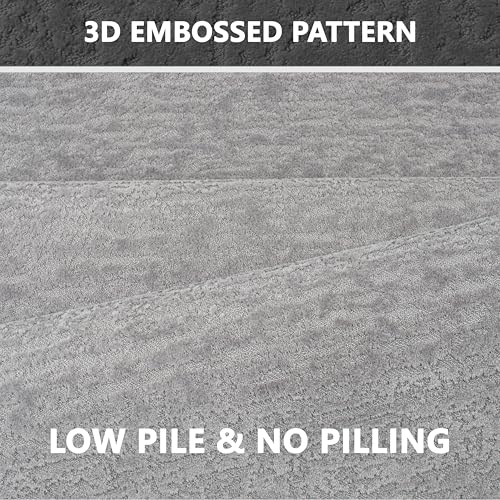 Grey Bathroom Rugs Non Slip Washable Quick Dry Ultra Thin Bath Mat | Bathroom Rugs Fit Under Door Low Profile Bath Mat, 17" × 32" - color: Grey, size: Medium(17"x 32")