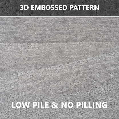 Grey Bathroom Rugs Non Slip Washable Quick Dry Ultra Thin Bath Mat | Bathroom Rugs Fit Under Door Low Profile Bath Mat, 17" × 32" - color: Grey, size: Medium(17"x 32")