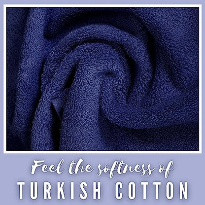LA' HAM MAM FINE LIVING Luxury Turkish Cotton Towels Easy Care, Extra Soft & Absorbent, Hotel & Spa Quality, Kitchen & Bathroom Turkish Towels (Washcloth Set - 4 Pack, Navy) - color: Navy, size: Washcloth Set - 4 pack