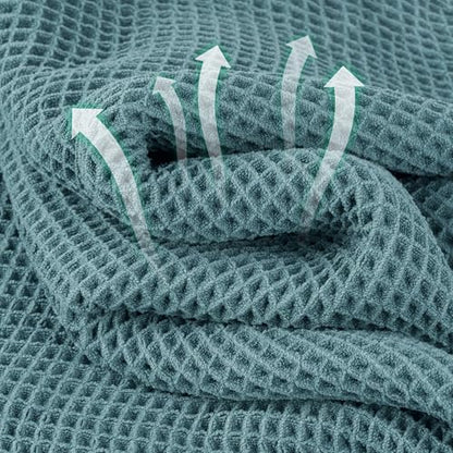 Microfiber Waffle Face Towels, 4 Pieces, Soft, Absorbent, Fast Drying, Lint Free 430 GSM (Green) - color: Green