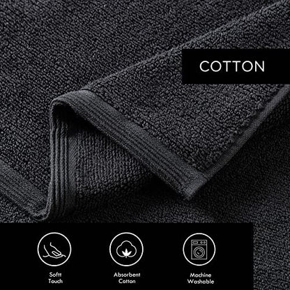 Vera Wang - Bath Towels, Highly Absorbent & Super Soft Bathroom Essentials, Oeko-Tex Certified (Sculpted Pleat Black, 6-Piece) (Pack of 6) - color: Sculpted Pleat Black, size: 6 Piece (Pack of 6)