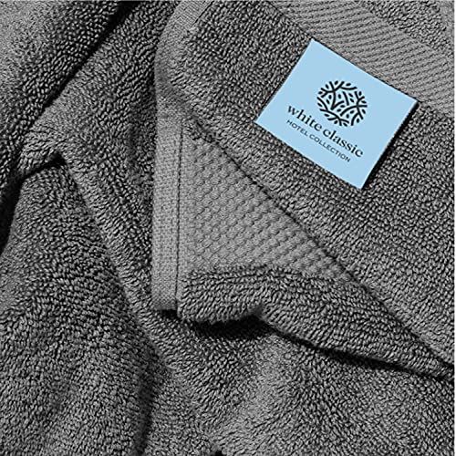 White Classic Luxury Bath Towels Extra Large - Cotton Hotel spa Bathroom Towel |30x56 | 4 Pack | Dark Gray - color: Dark Gray