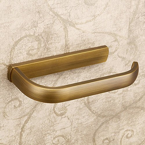 Leyden Antique Brass Toilet Paper Holder, Brass Toilet Roll Holder Bathroom Wall Mount Tissue Roll Dispenser