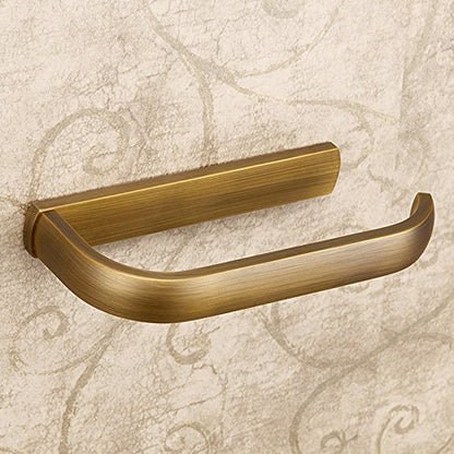 Leyden Antique Brass Toilet Paper Holder, Brass Toilet Roll Holder Bathroom Wall Mount Tissue Roll Dispenser
