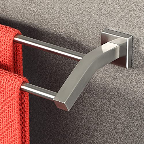 Alise Double Towel Bar, 16" Double Towel Racks for Bathroom, Brushed Nickel | Quick Drying Bathroom Towel Holder, SUS304 Stainless Steel Towel Hanger Wall Mounted, Useable Length 14.9" - color: Brushed Nickel, size: 16-Inch (2-Bars)