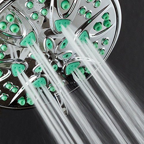 AquaDance Antimicrobial – Anti-Clog High-Pressure 6-Setting Shower Head with Microban Nozzle Protection from Growth of Mold, Mildew & Bacteria for Stronger Shower! 4" Coral Green | More Power, Better Shower Hygiene! Lifetime Antimicribial Nozzle Protectio