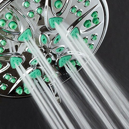 AquaDance Antimicrobial – Anti-Clog High-Pressure 6-Setting Shower Head with Microban Nozzle Protection from Growth of Mold, Mildew & Bacteria for Stronger Shower! 4" Coral Green | More Power, Better Shower Hygiene! Lifetime Antimicribial Nozzle Protectio
