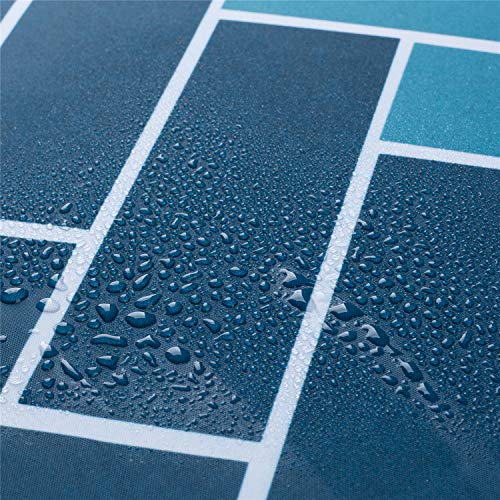 Extra Wide Shower Curtain Mens Bathroom Teal Light Blue Ombre White, Wrap Around Microfiber Cloth Fabric 18 Hooks,108" W×72" H Inch - color: Blue, size: 108"W x 72"L (Pack of 1)