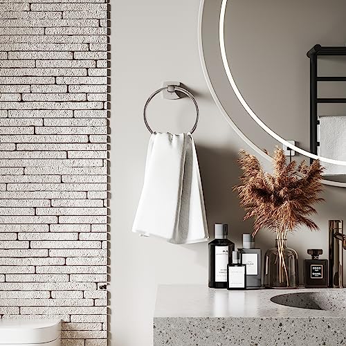 Hand Towel Holder for Bathroom Kitchen Polished Chrome Towel Ring Towel Hanger Stainless Steel and Zinc Alloy Wall Mount - color: Polished Chrome